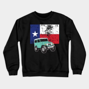 FJ40 with Texas Flag Crewneck Sweatshirt